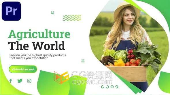 AE与PR模板-农业宣传片生态农场绿色有机食品水果花园介绍视频