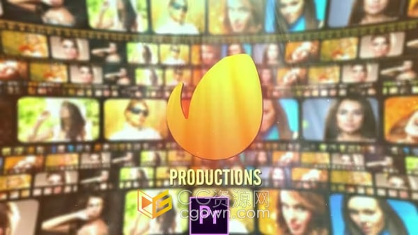 PR模板-制作公司作品颁奖典礼镜头光晕胶片LOGO动画Film Strip Cinematic Logo