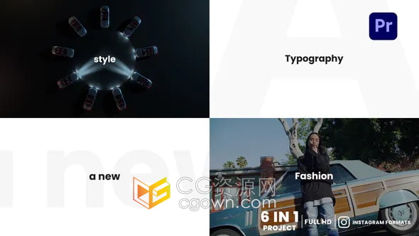 PR模板-创意快速文字字幕介绍vlog开场视频片头