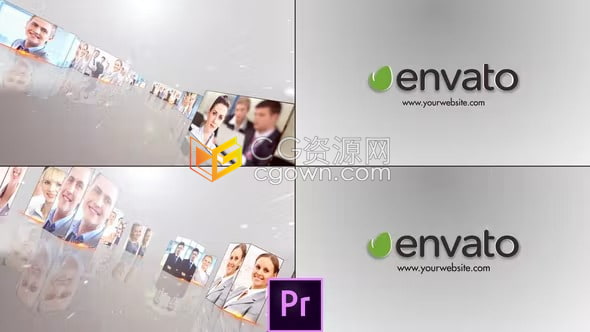 PR企业宣传片头模板多张照片3D汇聚动画视频片头