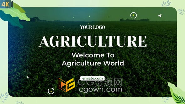 AE与PR模板-农业幻灯片介绍农场绿色食品生产宣传片视频动画