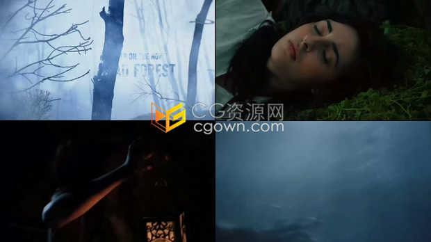 大片恐怖电影黑暗邪恶死亡雾蒙蒙的森林宣传片幽灵悬停预告片制作-PR预设AE模板下载