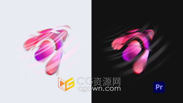 PR模板-Liquid Glitch LOGO条纹光效视频片头动画
