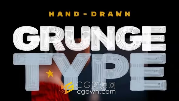 PR模板-动画画笔粗体标题简约3D效果电影感字母文本