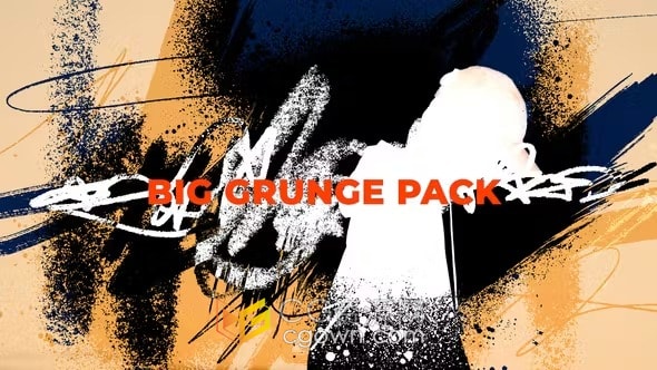 创意污垢效果10种过渡动画和20种手绘grunge风格元素-PR模板