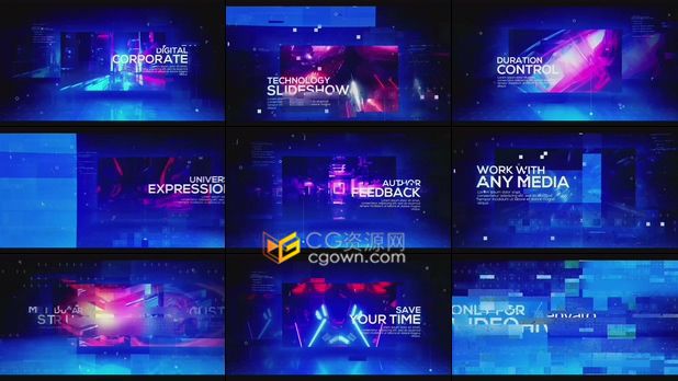 高科技信息图表界面简介广播新闻数字企业商业未来技术故障动画宣传视频-AE模板下载