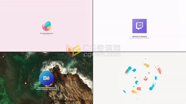 4K分辨率二维抽象MG动画彩色图形动画效果LOGO片头视频-PR模板下载