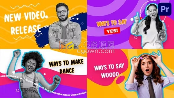 现代vlog视频时尚频道女性博客体育广播社交网红帐户介绍动画PR模板