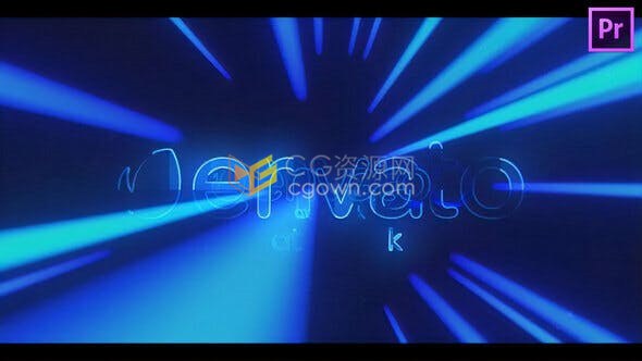 Premiere Pro模板创意光效隧道霓虹灯效果视频片头LOGO动画-PR模板下载