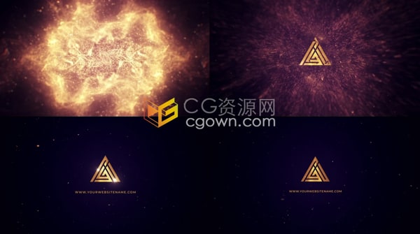 闪耀抽象金色粒子特效视频片头LOGO动画PR模板