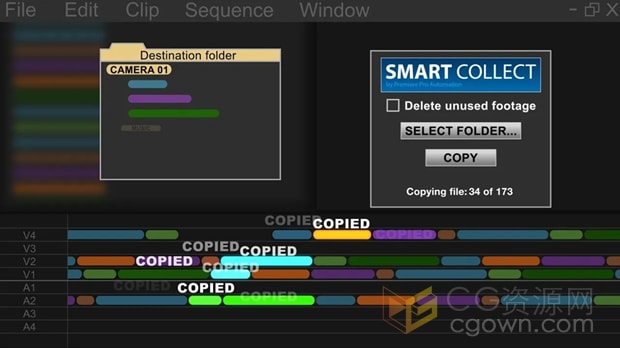 PR脚本Smart Collect V1.0.1一键自动收集整理项目素材工程打包工具