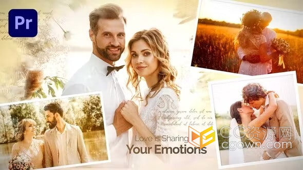 PR婚礼相册模板婚纱照片幻灯片浪漫爱情故事视频