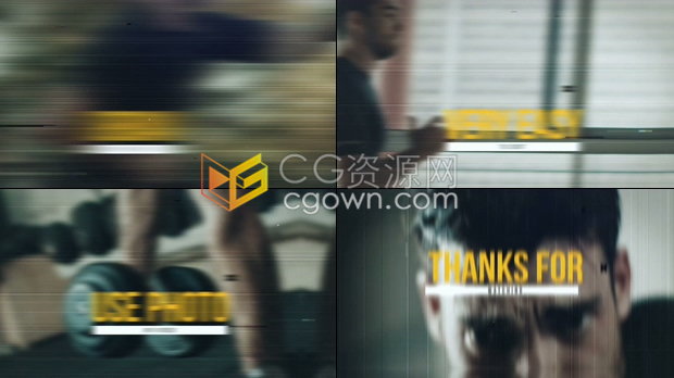 PR模板下载动感活力故障动画城市简介开场体育运动节目宣传视频片头-Premiere工程