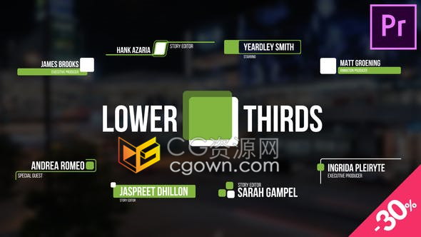 PR模板下载20种字幕条动画现代创意动态文字标题动画包装-Premiere模板