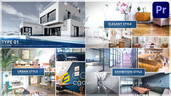 PR与AE模板-现代商业建筑室内设计公寓酒店宣传介绍幻灯片视频