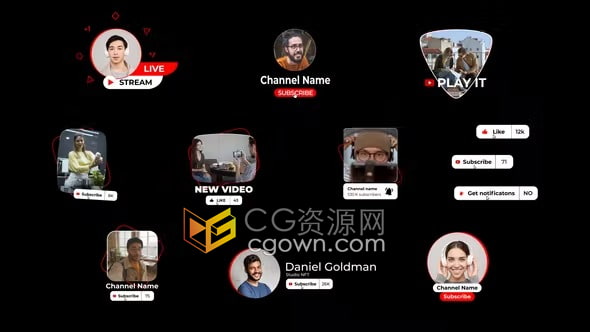 PR模板-公关传播文字动画社交媒体博主介绍带头像标题频道宣传