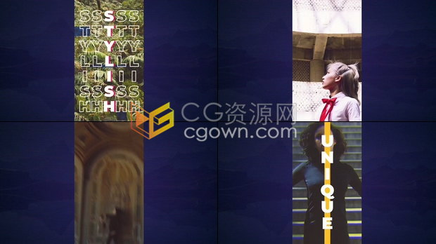 制作小视频嘻哈风格时尚故障动画简介社交媒体宣传视频片头竖屏幕-PR模板下载