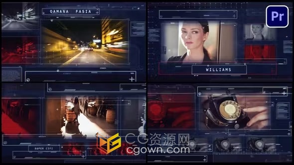 HUD全息界面科技感科幻大片介绍-PR模板