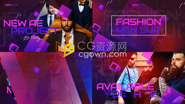 PR与AE模板时尚广告制作活动促销男装幻灯片商店展示视频宣传介绍动画