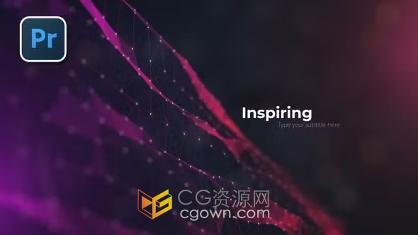 华丽轻盈点线粒子丛Plexus动画背景片尾标题序列-PR模板