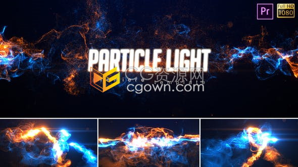 Premiere模板制作华丽Particle光线粒子动画烟雾光效LOGO视频片头-PR模板下载
