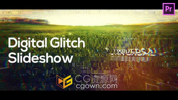 PR模板-数字故障幻灯片抽象失真高科技视差宣传介绍视频