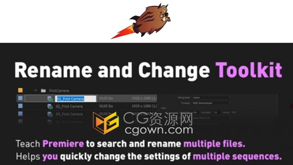 Rename and Change Toolkit v1.0.4 PR脚本插件批量重命名和修改序列设置