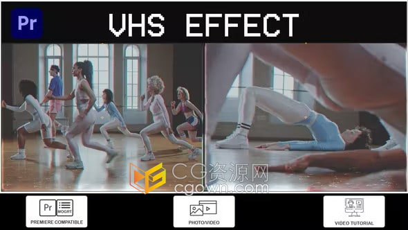 PR模板-制作图像视频老式复古怀旧录像带效果VHS Effect