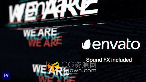 Premiere模板-快速故障损坏数字失真动画LOGO视频片头