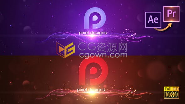 AE&PR模板下载发光粒子条纹华丽光线动画演绎LOGO视频片头制作工程