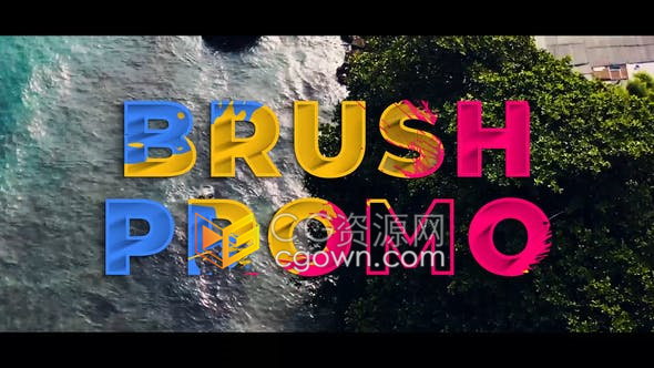 多彩艺术感手绘动态油漆笔刷效果现代画笔描边风格文字大标题-PR预设免费下载