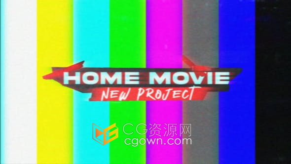 PR模板-90年代复古风格VHS故障抖音媒体视频片头