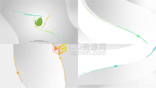 PR模板-干净多彩柔软线条演绎企业标志动画公司活动开业演示LOGO片头