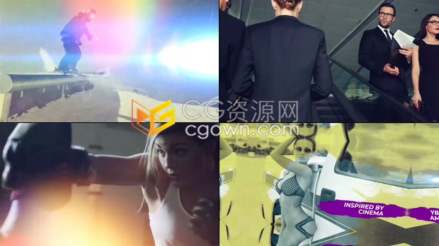 PR模板-时尚水彩摇滚风动态水墨遮罩幻灯片冻结定格效果宣传介绍片头