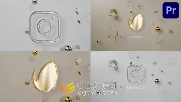 玻璃球质量LOGO动画视频片头-PR模板下载