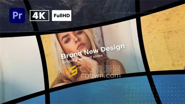 PR模板-多屏幕照片墙视频墙曲屏效果干净简单宣传视频Minimal Promo Slideshow 8