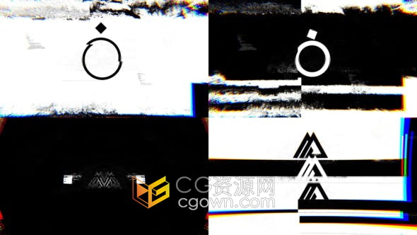 Premiere模板-故障形状动画视频片头Glitch Shapes Logo
