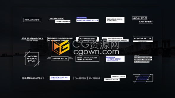 PR预设/AE模板-制作现代干净简洁文字标题人名字幕条极简创意排版动画
