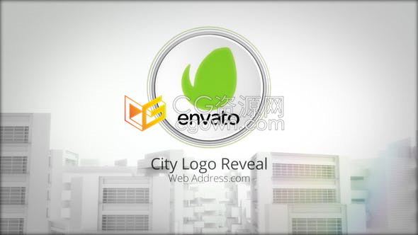 三维城市建筑企业都市摩天大楼工业徽标LOGO揭示片头-PR模板下载