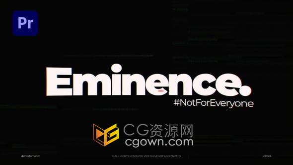 Premiere模板-Glitch Logo现代故障数字失真毛刺动画视频片头