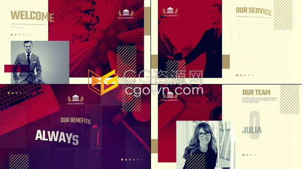 律师团队合作伙伴支持部门展示法律服务律师事务所宣传片-PR预设/AE模板下载