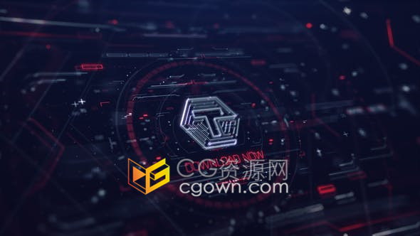 高科技计算机信息图形数据界面平视显示屏幕技术用户界面宣传视频片头-AE与PR模板