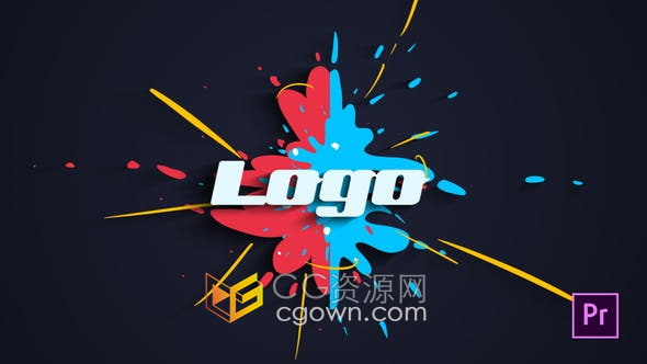 PR模板-Liquid Splash Logo液体飞溅图形动画片头视频