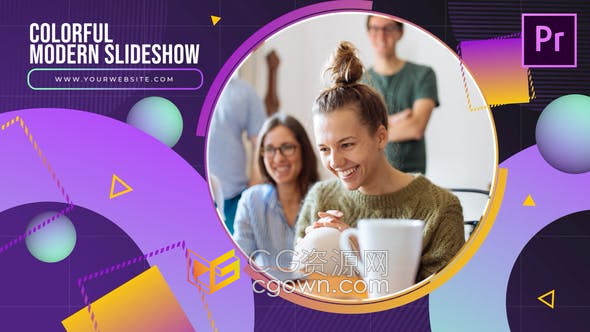 Premiere模板-时尚多彩图形动画商务包装宣传片头视频