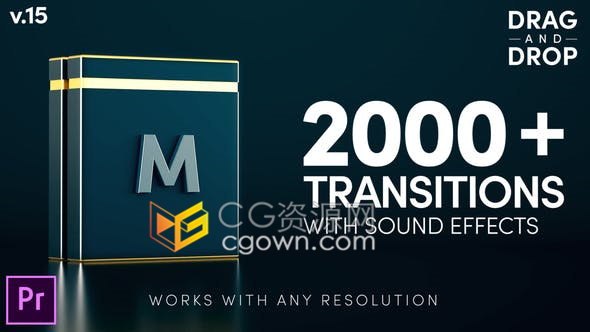 PR工程模板2000+种效果视频转场特效制作色彩分离扭曲抖动音效可设置15种分辨率