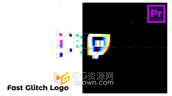 PR模板-快速故障标志动画视频片头4K分辨率