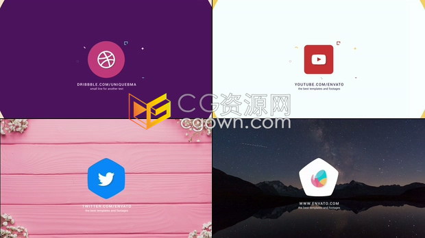 PR模板工程下载-非常实用简单大方多彩时尚抽象2D简洁徽标LOGO动画