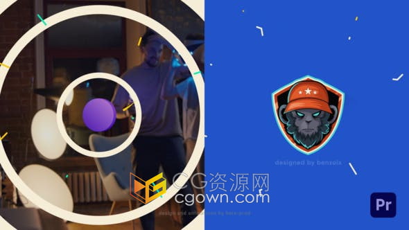 Premiere Pro模板简约时尚搜索动画卡通图形LOGO视频