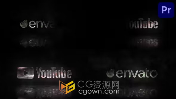 PR视频片头模板制作金属LOGO动画效果