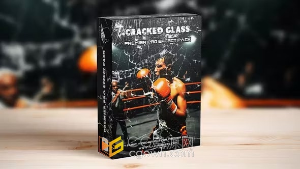 玻璃破碎过渡效果包括沉浸感和冲击力破碎效果的音效-PR模板